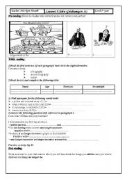 English Worksheet: lesson15:John Grisham firrst year Tunisian pupils