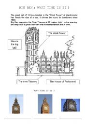 English Worksheet: Big Ben, what time is it ?