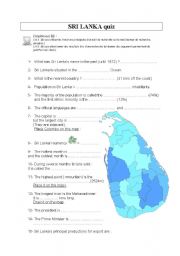 English Worksheet: Sri Lanka Quiz