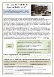 English Worksheet: The oldest cat in the world - Lucy at 39