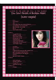 Song activity - Kate Voegele - You cant break a broken heart