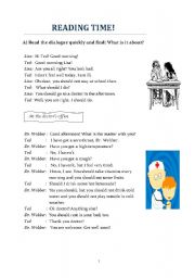 English Worksheet: doctor-patient dialogue- practicing 