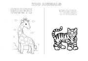 English Worksheet: Zoo Animals (Painting)