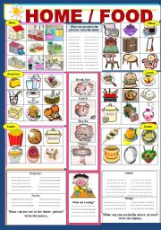 English Worksheet:  Home / Food