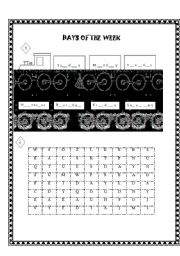 English Worksheet: Days of the Week