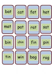 cvc and rhyming words flashcards