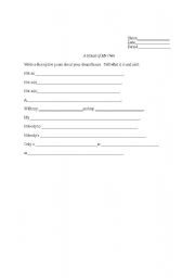 English Worksheet: House Poem 