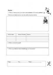 English Worksheet: Sports 