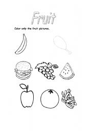 English worksheet: Fruit
