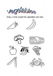 English worksheet: Vegetables