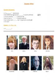 English Worksheet: Harry Potter Guess Who