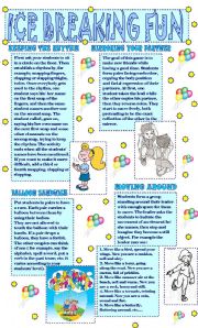 English Worksheet: MOVEMENT GAMES FOR CHILDREN/ ICE BREAKING FUN