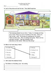 English Worksheet: A family in the farm