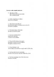 English worksheet: Complex sentences exercise