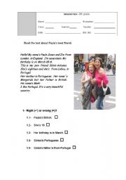 English Worksheet: written test