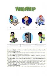 English Worksheet: WHO AM I?