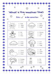 English Worksheet: Whats the weather like?