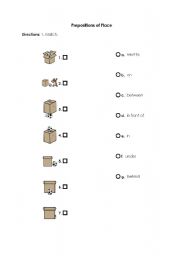 English Worksheet: place prepositions