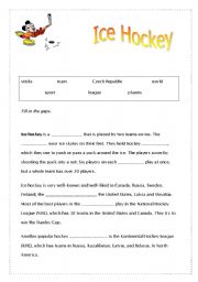 English worksheet: ICE HOCKEY