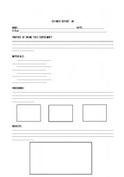 English Worksheet: SCIENCE REPORT