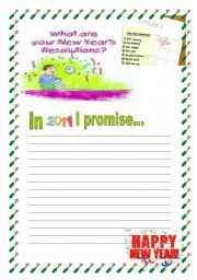 English Worksheet: New Years Resolutions