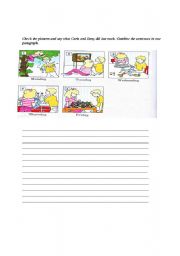 English Worksheet: Writing a paragraph using the simple past