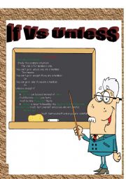 English Worksheet: If  Vs Unless