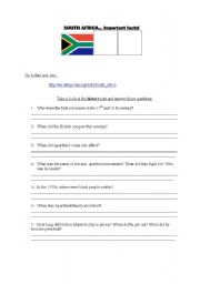 English worksheet: South Africa