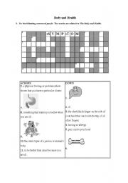 English worksheet: Body and Health Word Puzzle