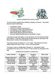 English Worksheet: Famous Inventor Project