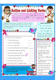 Action & Linking Verbs ****EDITABLE**** ANSWER KEY INCLUDED****