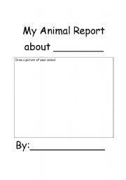 English Worksheet: Animal Book Report
