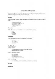 English Worksheet: Composition: 3 Paragraphs