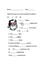 English worksheet: using is or are