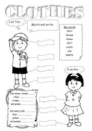 English Worksheet: Clothes