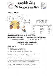 Comparative and SuperlativeAdjectives: Irregular