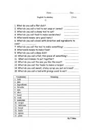 English worksheet: English vocabulary