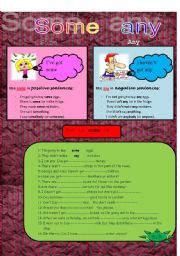 English Worksheet: some or any