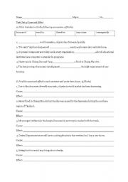 English Worksheet: cause and effect