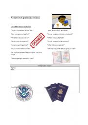 English Worksheet: Airport Immigration-Role play