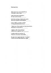English Worksheet: Rhyming story