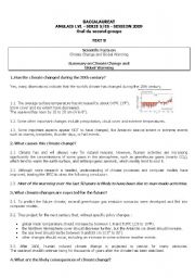 English Worksheet: climte change and global warming