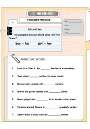 English Worksheet: POSSESSIVE PRONOUNS 