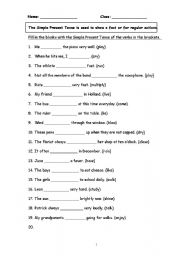 English Worksheet: Verbs