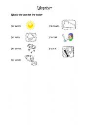 English worksheet: Basic Weather Vocab Introduction