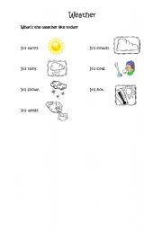 English Worksheet: Basic Weather Vocab Introduction