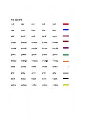 English Worksheet: The Colors