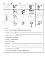 SCHOOL TIMETABLE ACTIVITY