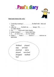English worksheet: past  simple