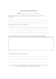 English worksheet: Fieldtrip Reflection Sheet
